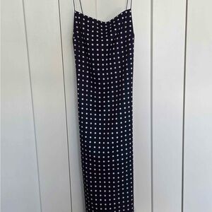 Navy and White Polka Dot Dress